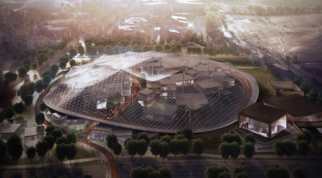 Google on Friday filed plans at Mountain View City Hall for a translucent domed building