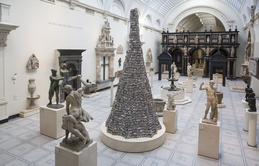 Installation view of The Tower of Babel. Image: Courtesy of the artist and the V&A