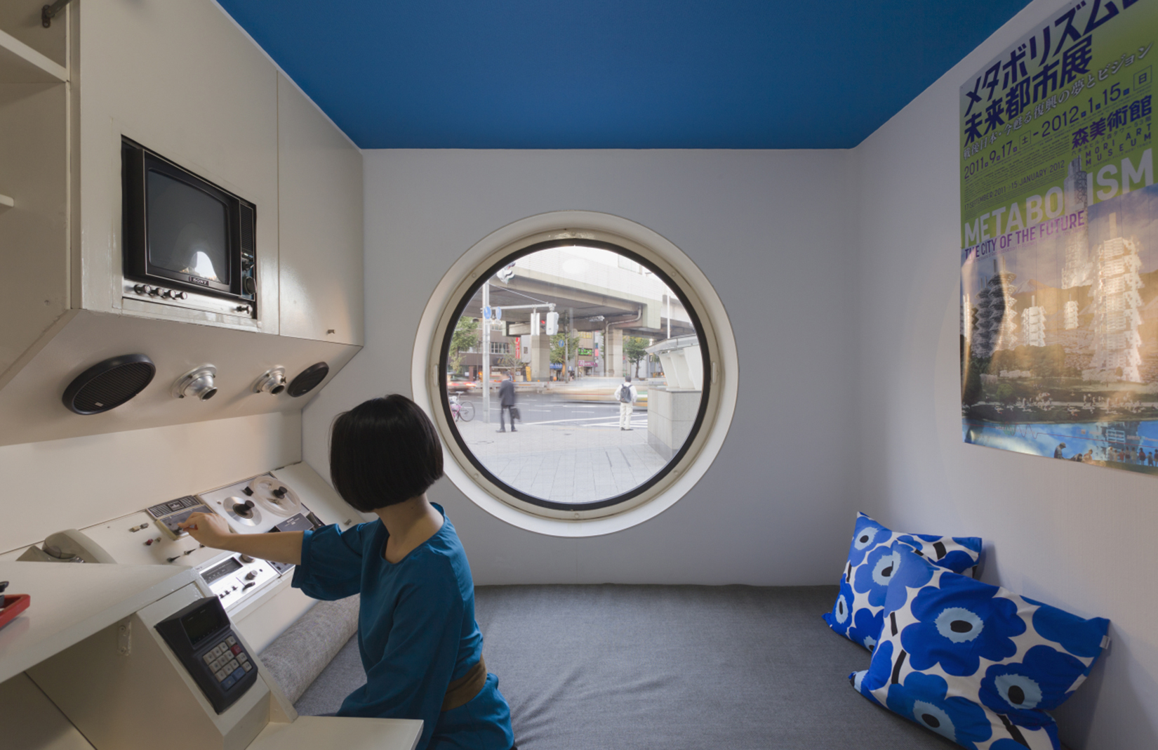 Inside one of the units at the Nakagin Capsule Tower Photography: Mori Art Museum