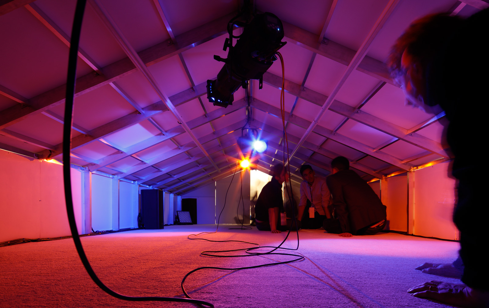 Inside Rachel Rose's miniature Frieze tent. Photograph: Lewis Ronald / Frieze
