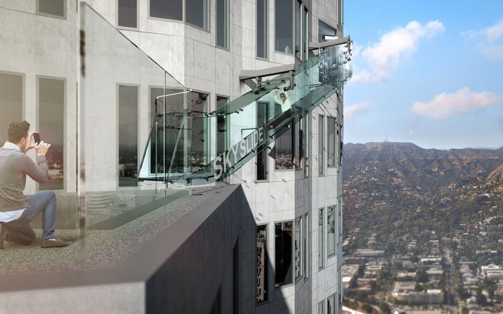 US Bank Tower slide in Downtown LA