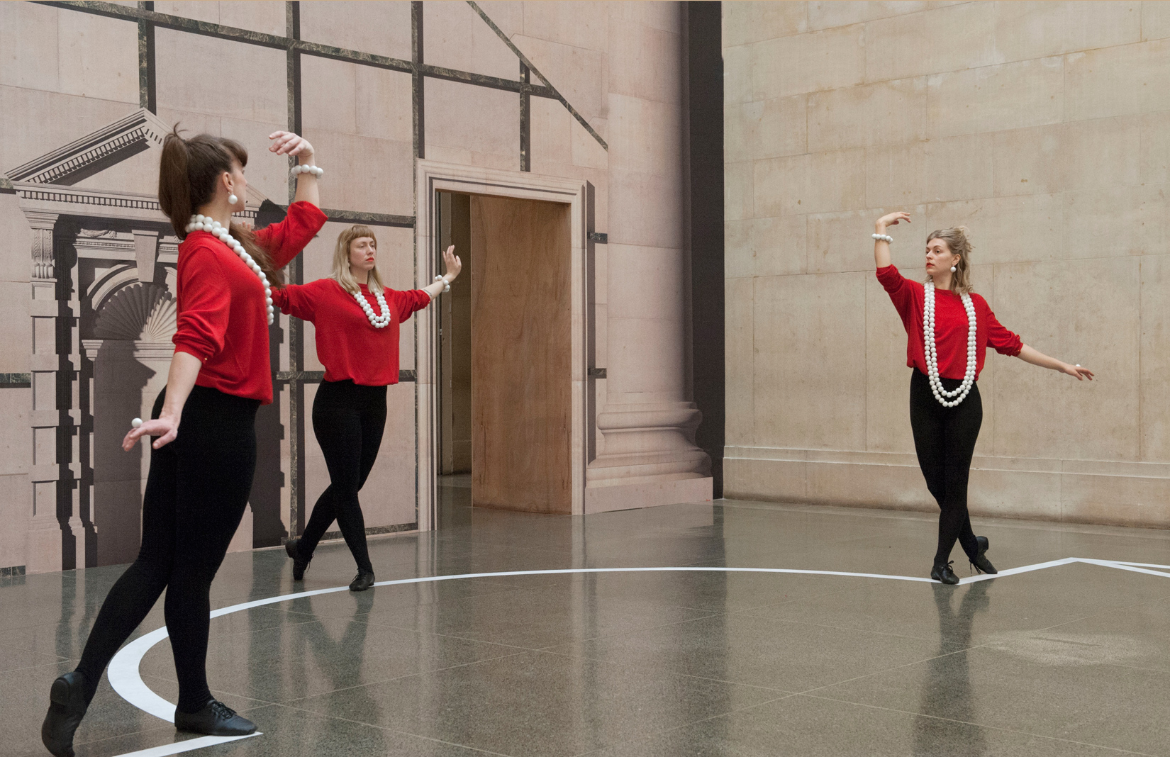 Pablo Bronstein's Historical Dances in an Antique Setting, 2016. Photograph: BrothertonLock © Pablo Bronstein. Courtesy of Tate Media