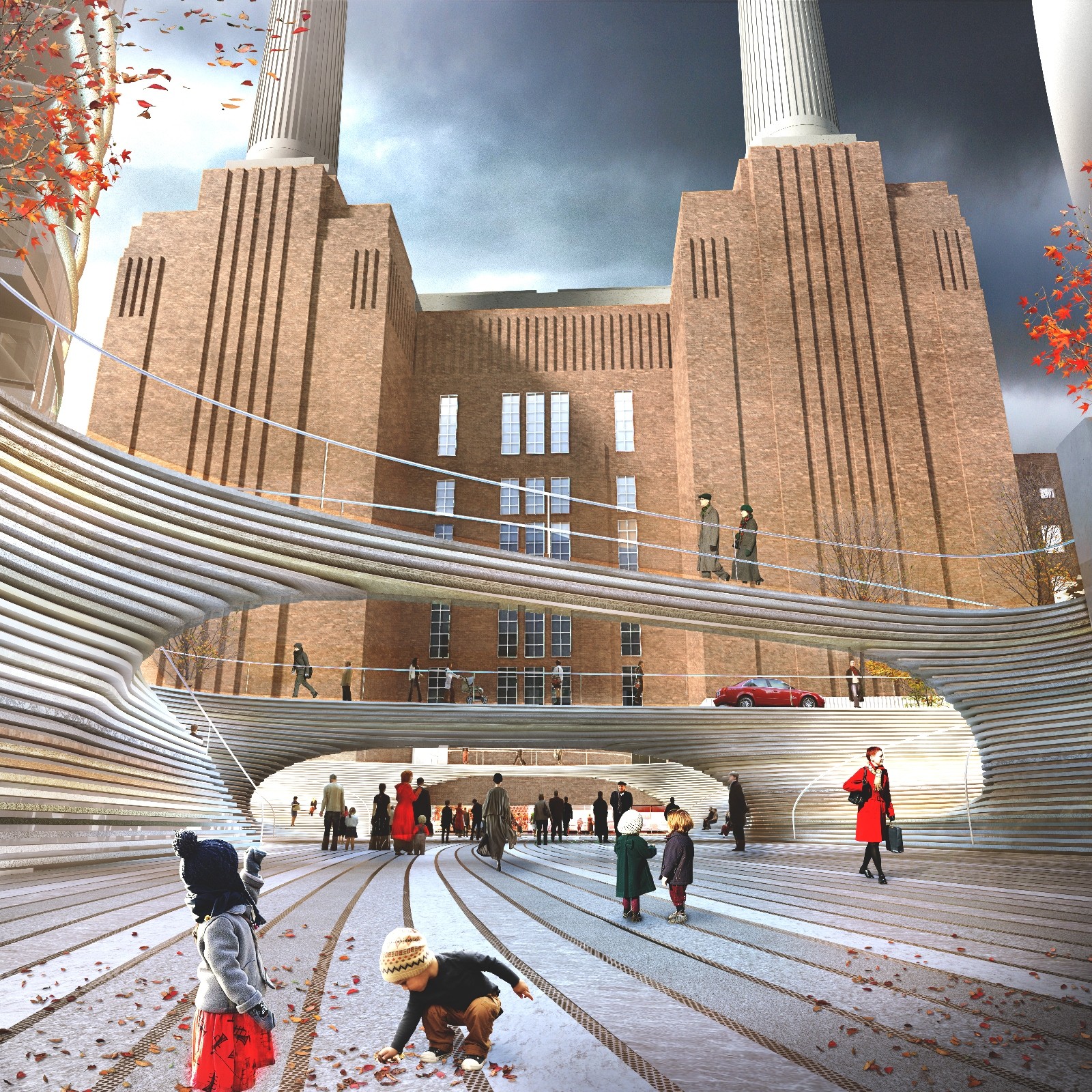 A civic square designed by BIG in Battersea Courtesy of Battersea Power Station Development Company
