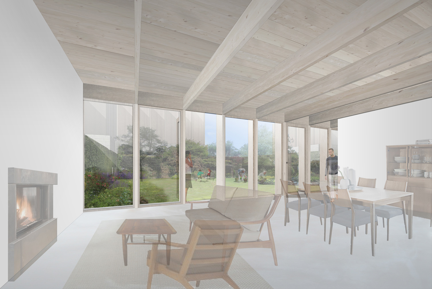 Jamie Fobert Architects's custom-build, affordable cottage's interior. Courtesy of JFA / RIBA