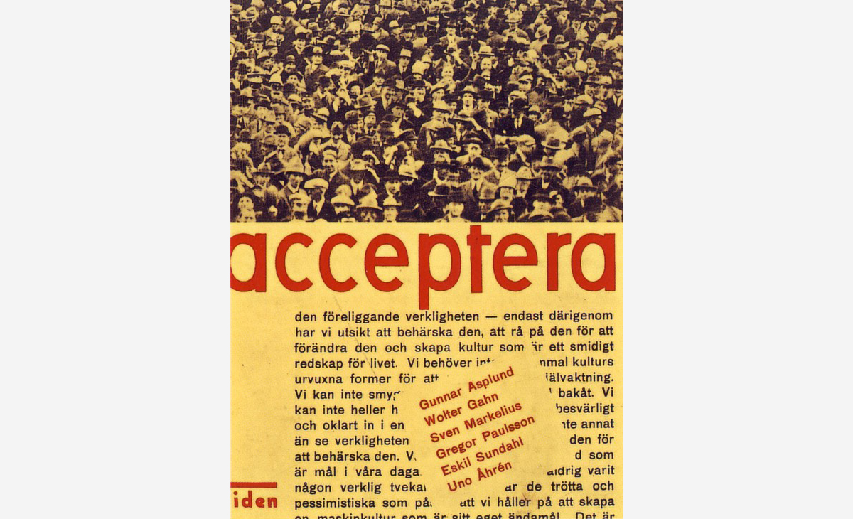 The cover of the first edition of Acceptera