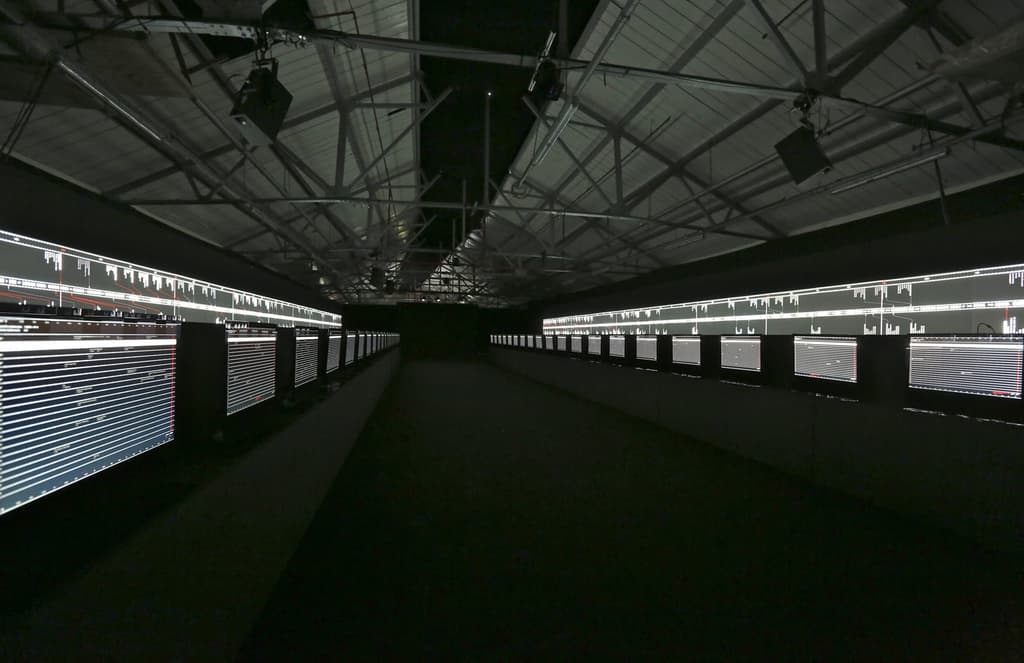 Artist Ryoji Ikeda electrifies London's Brewer Street Car Park