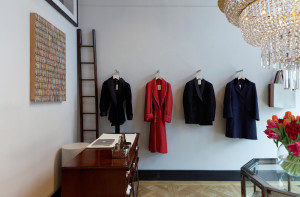 Hanging garments inside Alex Eagle on Walton Street