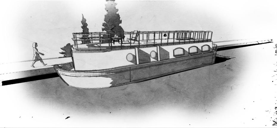 A sketch of Bert & May's new barge concept