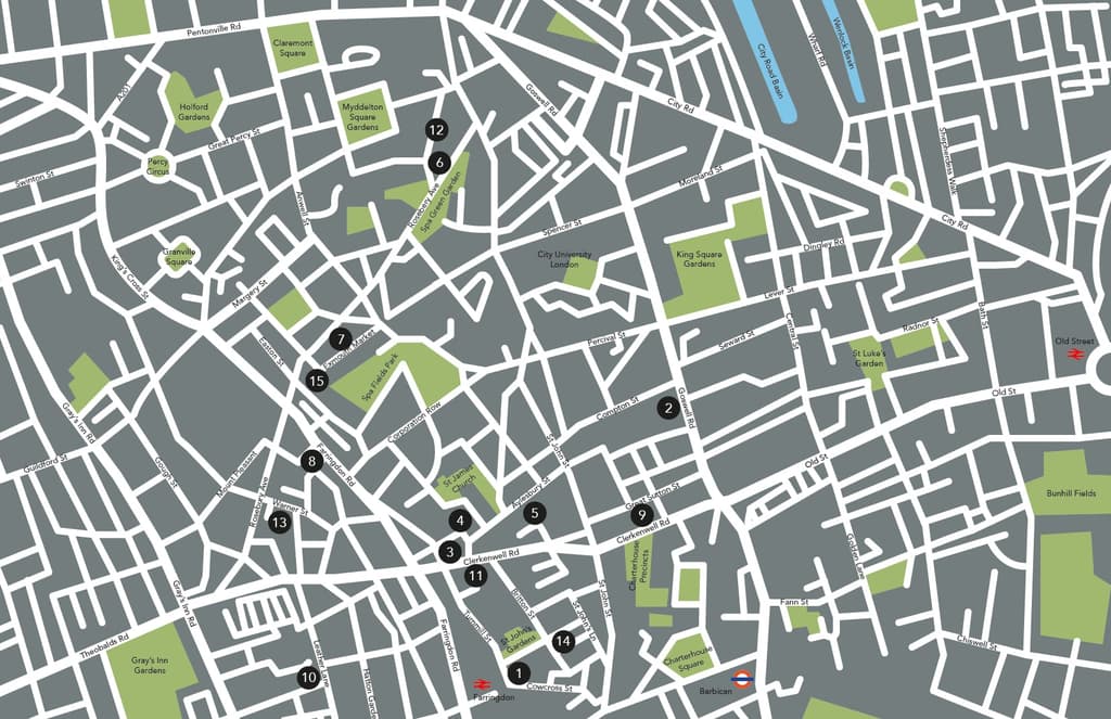 Clerkenwell Map, illustration: Alice Ralph