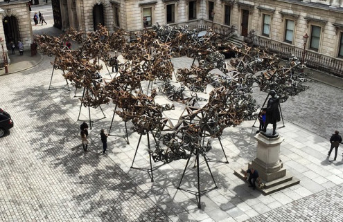 Conrad Shawcross installs a steel forest in London’s Royal Academy