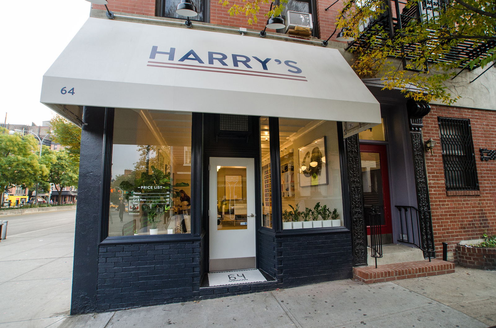 Harry's barber shop was conceived as a 'corner shop'. Photography Dave Pinter