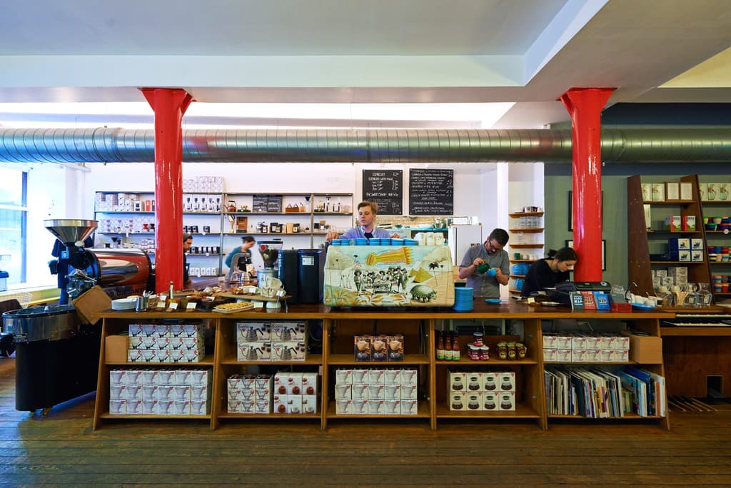 Inside Prufrock coffee shop