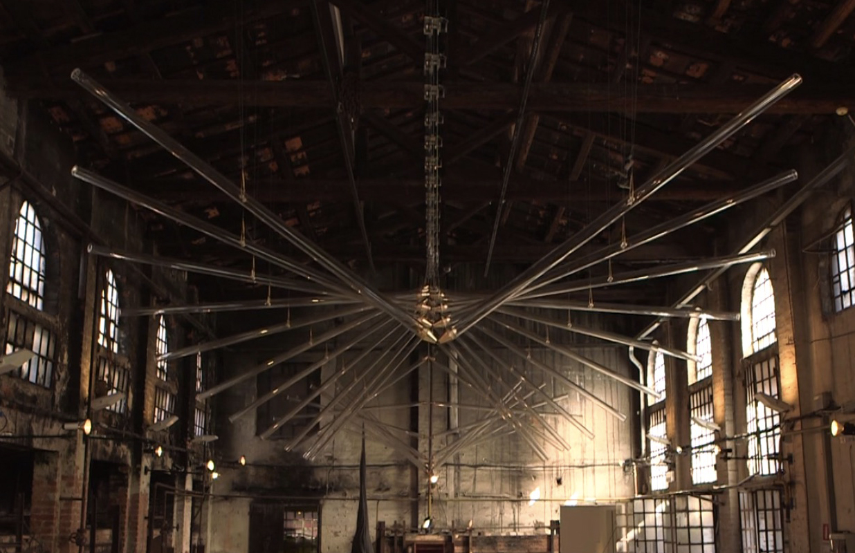 Studio Drift’s glass sculpture undulates inside an empty Murano factory