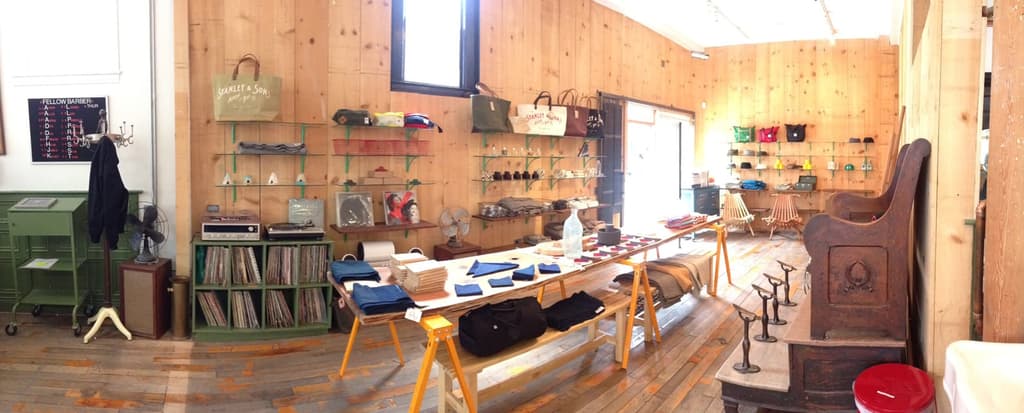 Interior, retail section of Fellow Barber SF. Courtesy of Fellow Barber SF