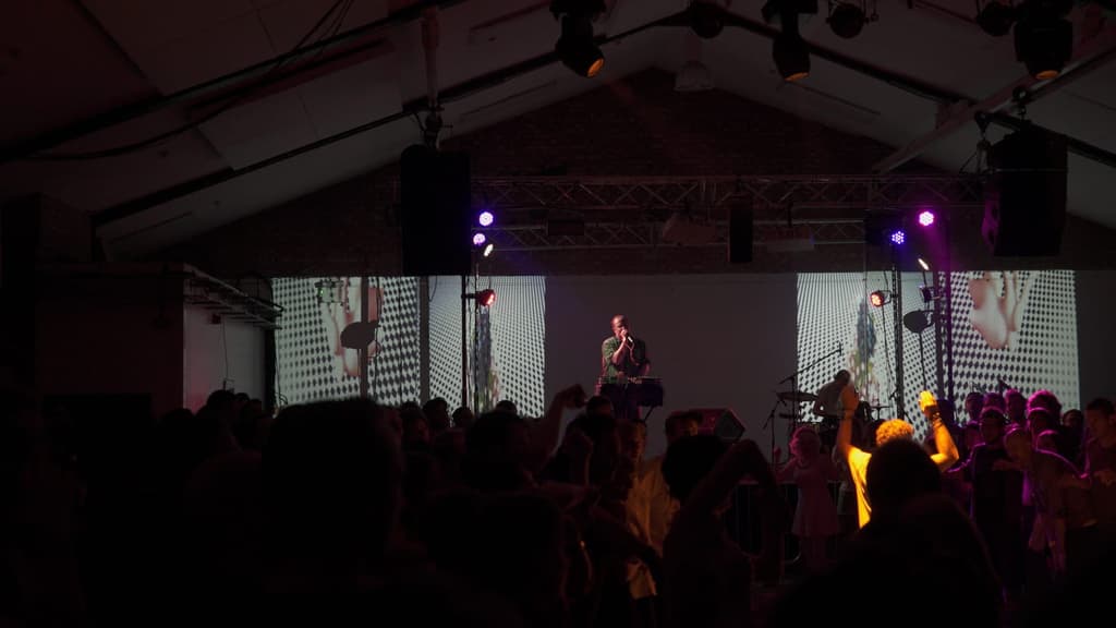 Dan Deacon performing at The Oval Space in East London, June 2015.