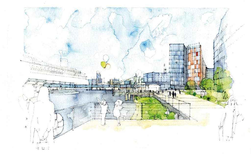 Enderby Wharf illustration by Simpson Haugh