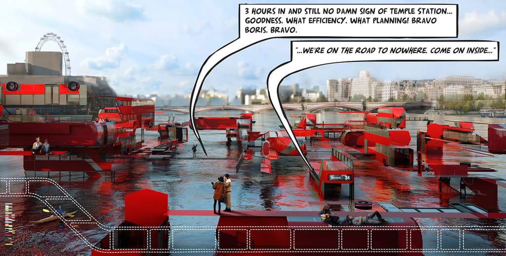'Floating Tidal Exploded Bus Maze' by Chris Doray Studio