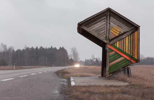 Christopher Herwig photographs space-age Soviet bus stops