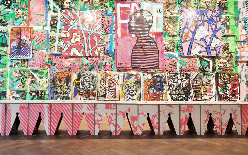 Installation view of Workshop Maianga Mutamba on display at Tiwani Contemporary in London. Photography: Rosella Degori / The Spaces