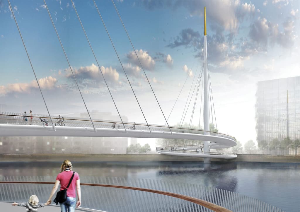 Nine Elms to Pimlico bridge proposal by Bystrup Architecture Design and Engineering, with Robin Snell & Partners, Sven Ole Hansen ApS, Aarsleff and ÅF Lighting