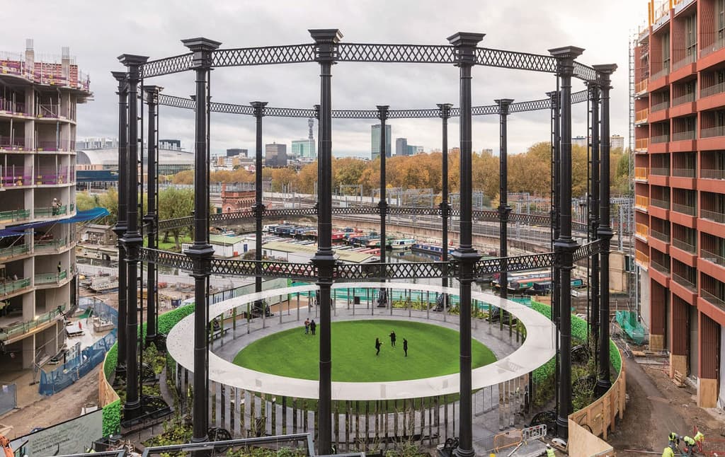 King's Cross Gasholder Park adaptive reuse