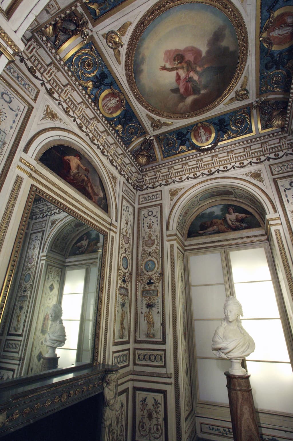The Sérilly Cabinet, by Jean-Siméon Rousseau de la Rottière and Jules-Hugues Rousseau, marble chimneypiece by Philippe-Laurent Roland with mounts by Pierre Gouthière, 1778, France (Paris)