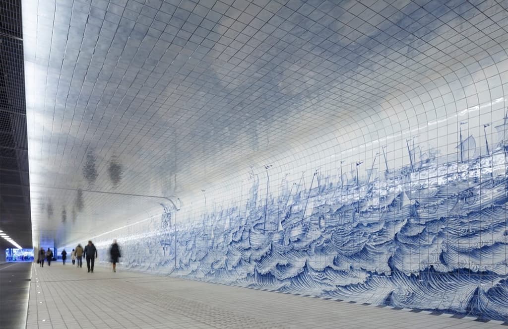 Amsterdam’s Cuyperspassage tunnel brings art to daily commute