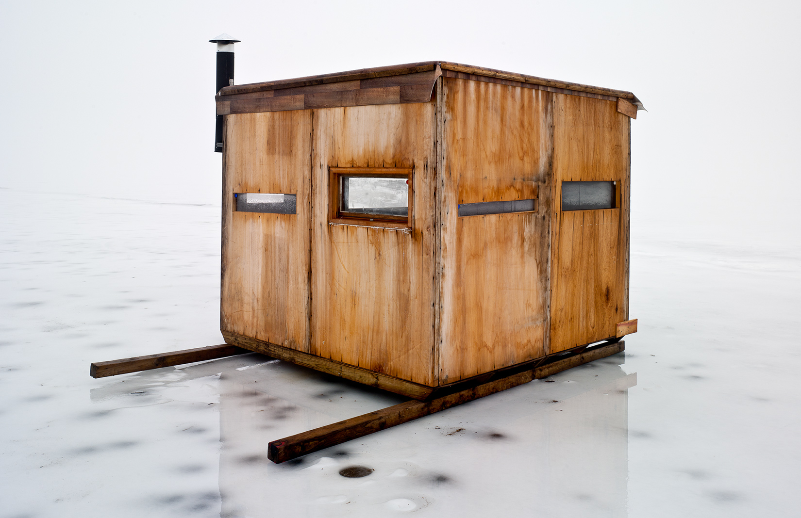 Mike Rebholz photographs the ice-fishing huts of Wisconsin - The