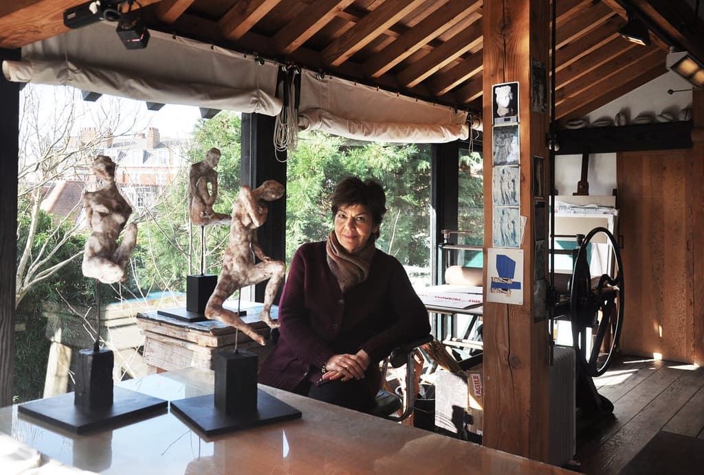 Portrait of Kalliopi Lemos in her Hampstead studio. Photography by Rosella Degori / The Spaces (c)