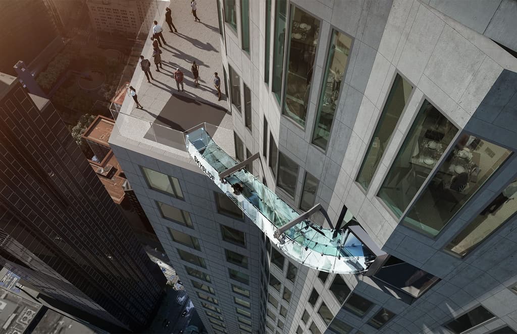 US Bank Tower slide in Downtown LA
