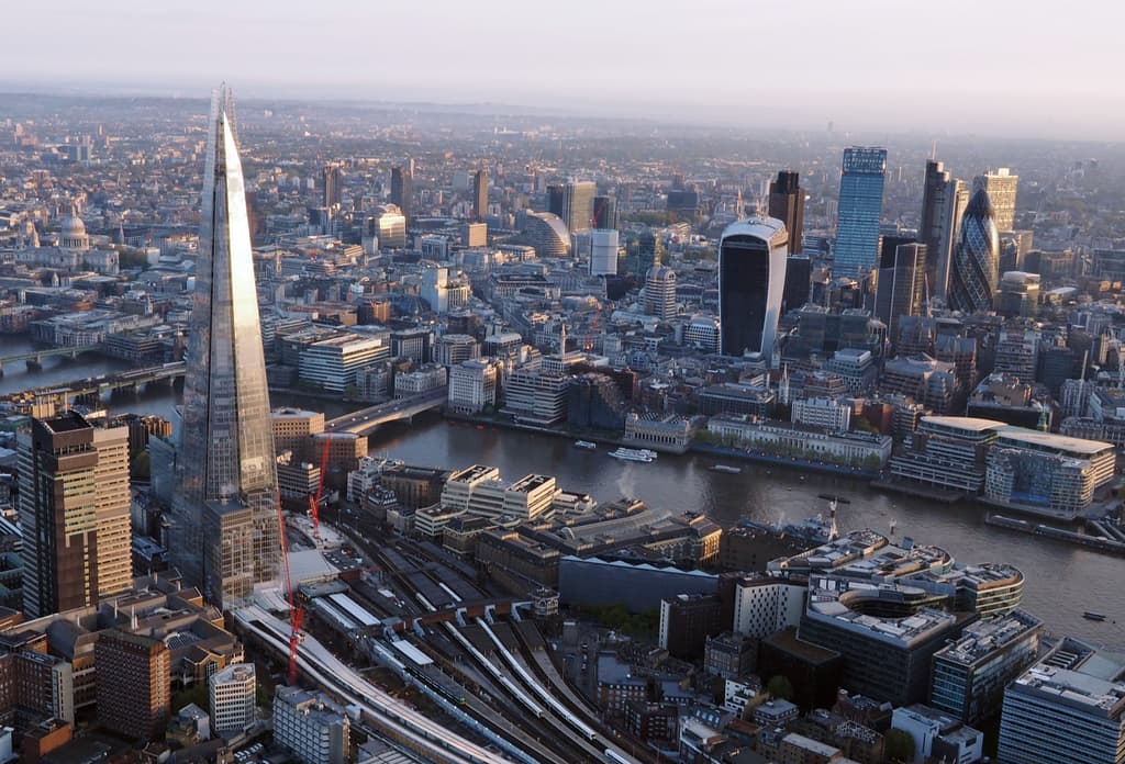London from a hot air balloon.