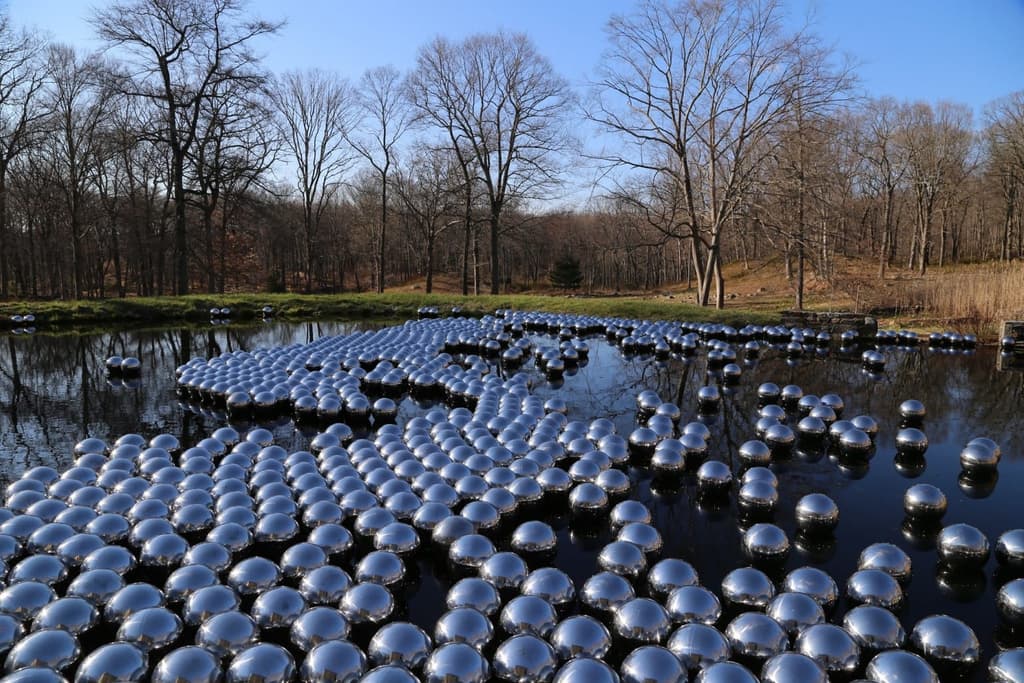 Kusama's Narcissus Garden at Philip Johnson's Glass House