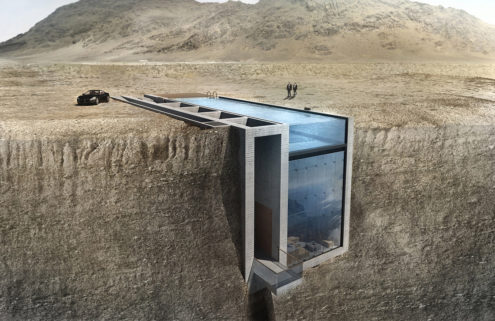 The house inside a cliff will be built thanks to the internet