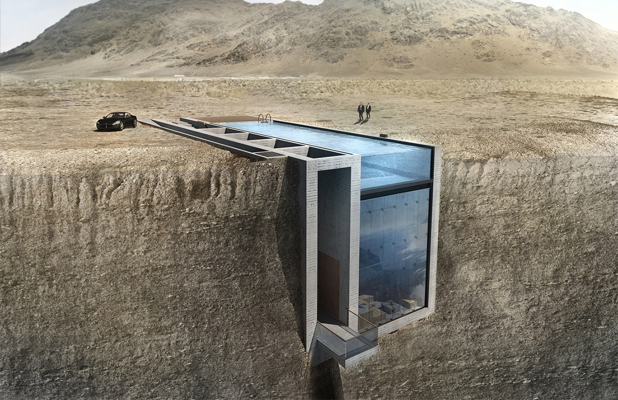 Casa Brutale by OPA was conceived for a clifftop site outside of Beirut in Lebanon.