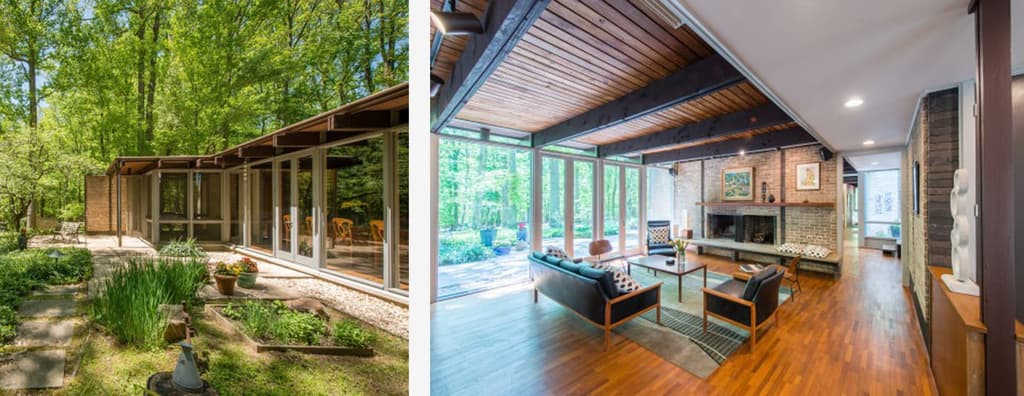 Owings Mills property by architect James Grieves is on the market via Modern Capital DC for $679,000. Photography: John Cole
