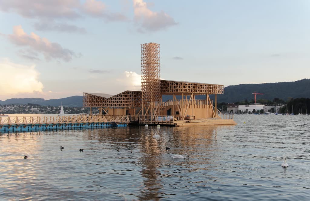 A floating pavilion puts bathing at the heart of Manifesta art biennial in Zürich