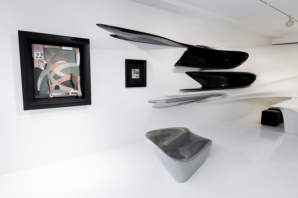 Zaha Hadid's design for Galerie Gmurzynska, Kurt Schwitters retrospective