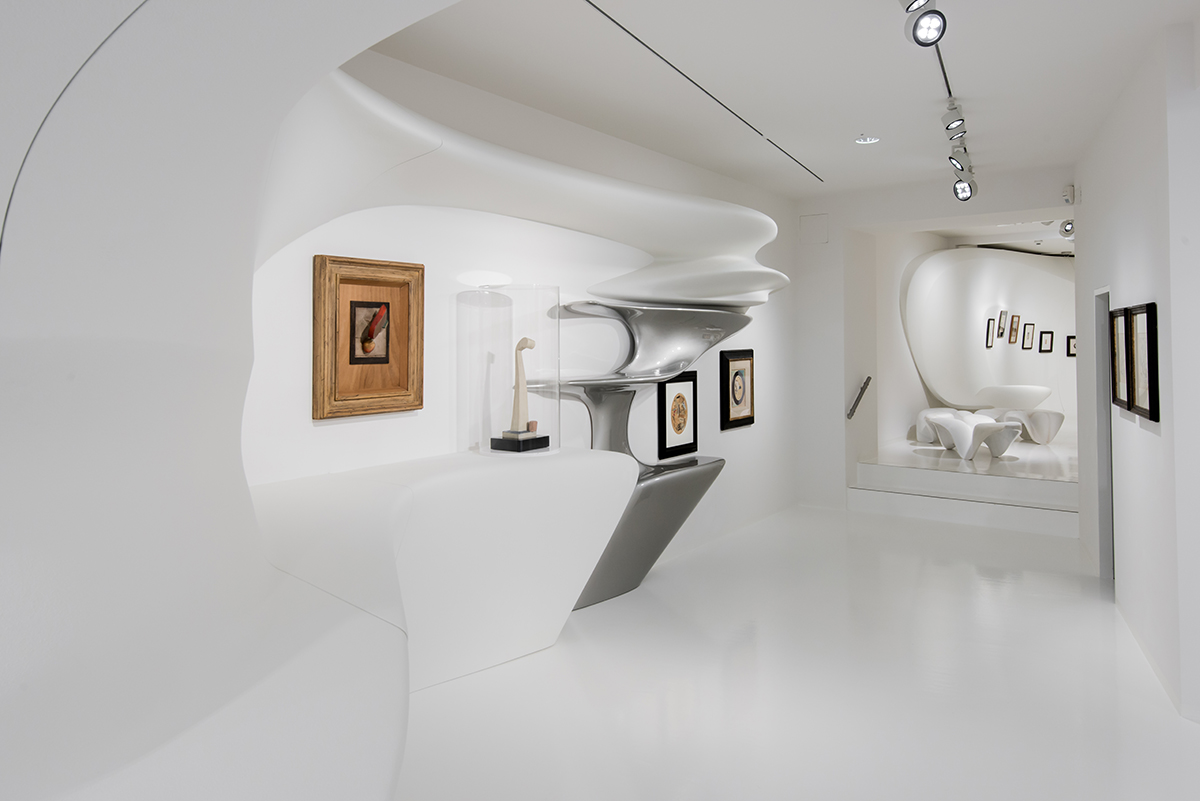 Zaha Hadid's design for Galerie Gmurzynska, Kurt Schwitters retrospective