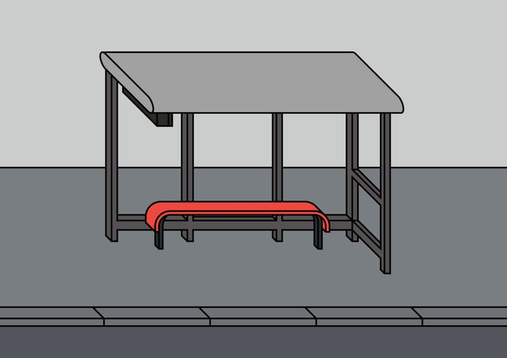 The standard London bus stop by Peter Judson
