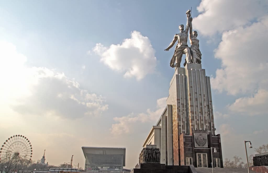 Worker and Kolkhoz Woman monument in Moscow. Photography