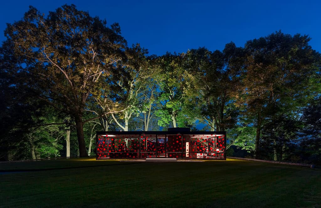 Yayoi Kusama's polka dot installation at Glass House