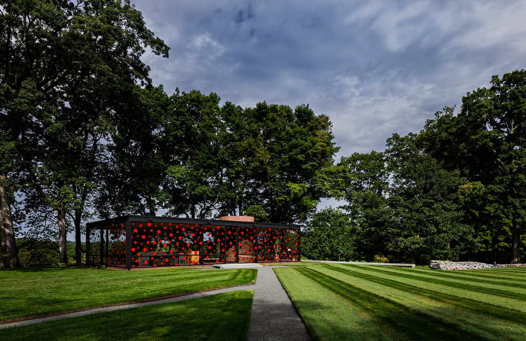 Yayoi Kusama's polka dot installation at Glass House