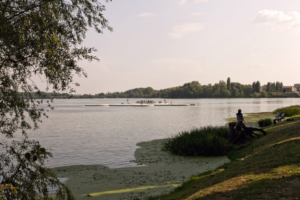 Space Caviar designs floating stages for Mantua, Italy