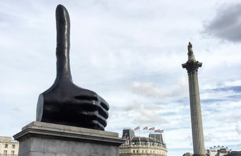 David Shrigley gives Trafalgar Square a 45,000 kg thumbs up