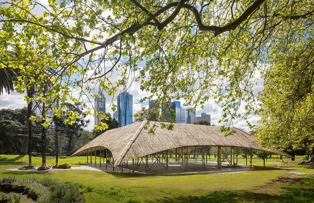 Studio Mumbai’s handcrafted bamboo MPavilion springs up in Melbourne