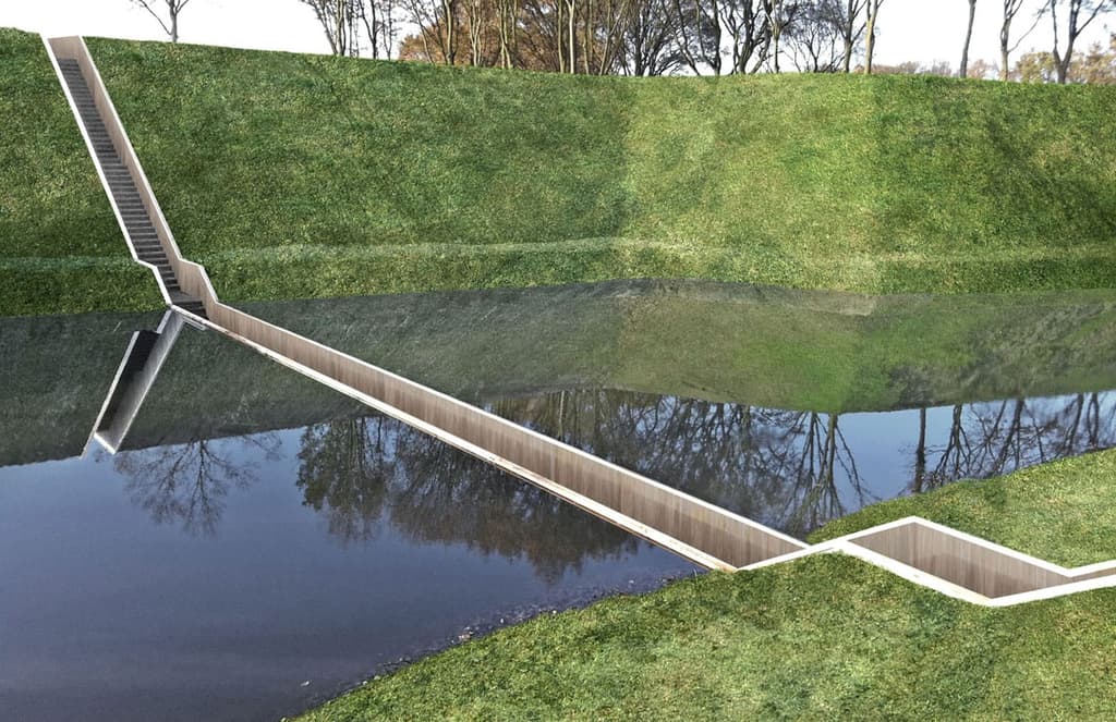 Sunken Bridge (Moses Bridge), Halstern, Netherlands, designed by RO & AD
