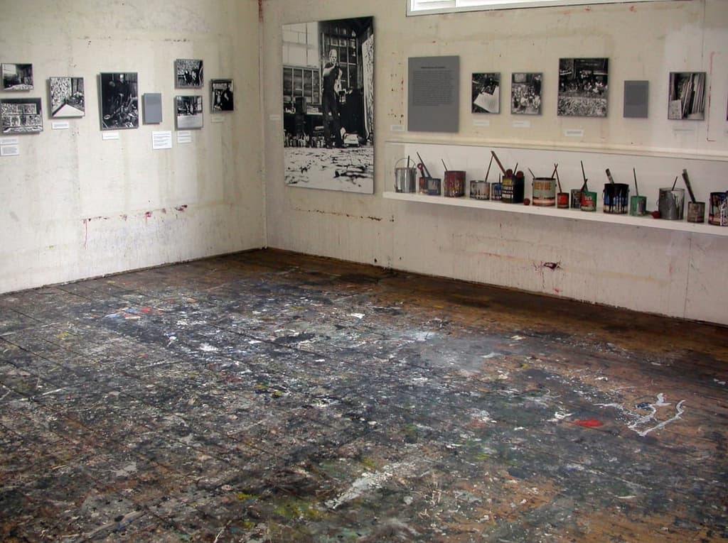 Jackson Pollock and Lee Krasner studio