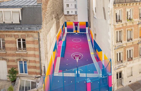 Paris’ famous Duperré basketball court gets a psychedelic makeover