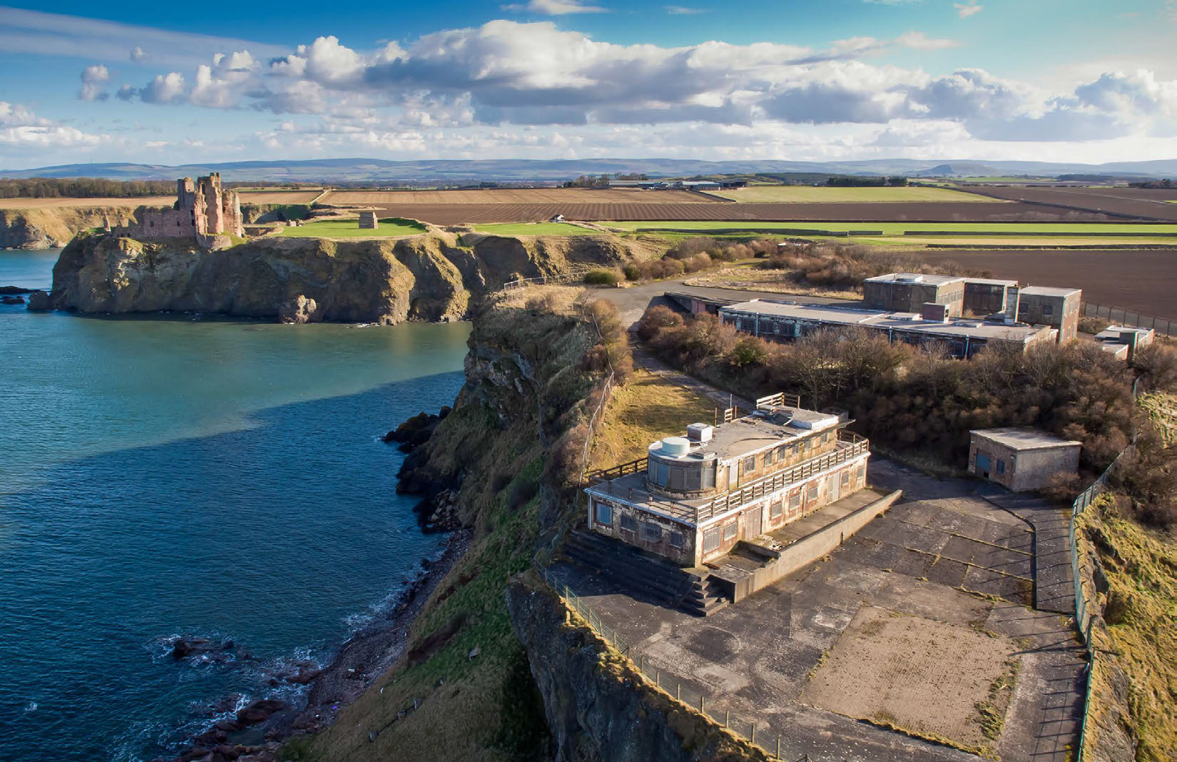 Gin Head WWII naval base was for sale via Domus Nova. It has planning permission and designs for two sunken villas to replace the existing structures on the site as a giant adaptive reuse project