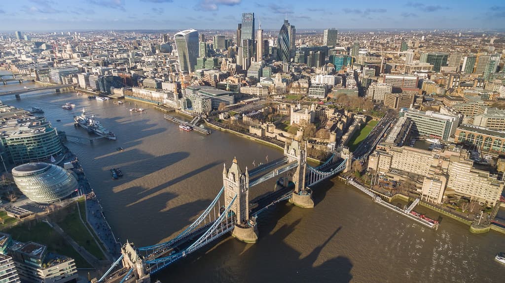 Aerial view of London